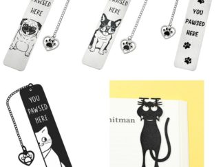 Marcador Libro Perro y Gato de Metal