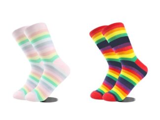 Medias 1/2Pantorilla A Rayas Arco Iris