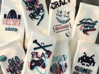 Medias 1/2Pantorilla Blanca estilo Punk