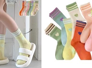 Medias 1/2Pantorilla Doble Borde con Corazón