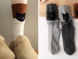 Medias 1/2Pantorilla con Gatos Escondidos