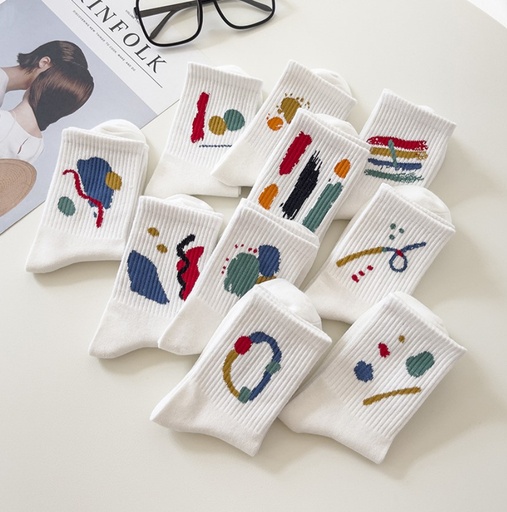 Medias Cortas Pinceladas de colores