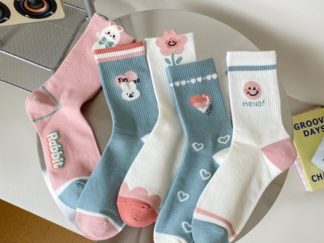 Medias 1/2Pantorilla Verde y Rosado