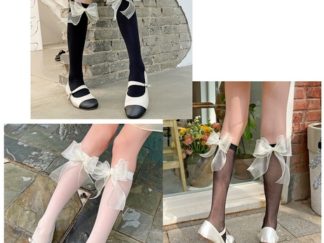 Medias Largas con Moño Grande de Organza
