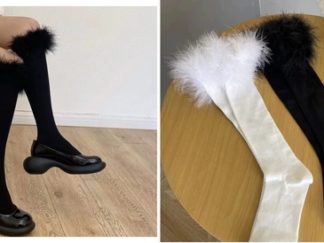 Medias Largas con Pluma al Borde (+)