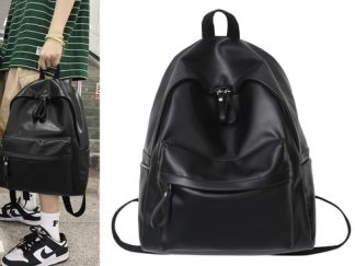 Mochila Negra de Semicuero
