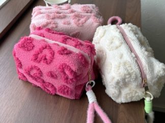 Neceser de Tela de Toalla con Corazones