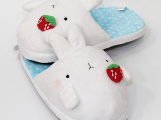 Pantufla Abierta a Talón Conejo con Frutilla