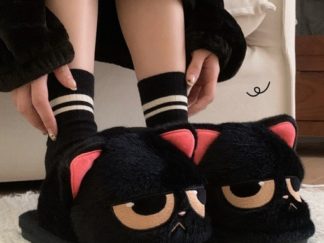 Pantufla Abierta a Talón Gato Negro Gracioso (+)
