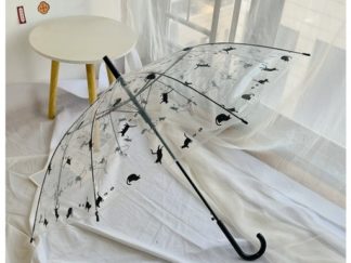 Paragua Transparente con Gatitos Negros