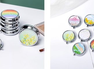 Pastillero de Metal con 3 Divisiones estilo Pintura Óleo