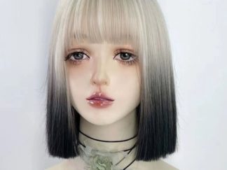 Peluca Corta Cenice con Negra a la punta