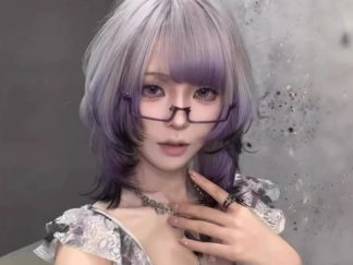 Peluca Corta Lila Gradiente con Capas