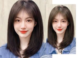 Peluca Media Larga Liso con Flequillo (+)