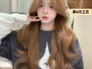 Peluca Ondulada Castaña Clara