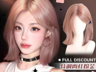 Peluca Rosada Corta 30cm