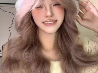 Peluca Rosada con Rulos 60cm