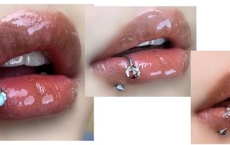 Piercing Titanio forma C con 1 Ópalo agarrado (+)