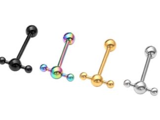 Piercing para Lengua de Acero forma Barra con Pesas