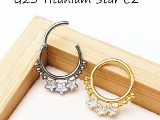 Piercing para Nariz Circón 3 Estrellas+Titanio (+)
