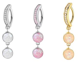 Piercing para Ombligo C+2 Ópalos (+)