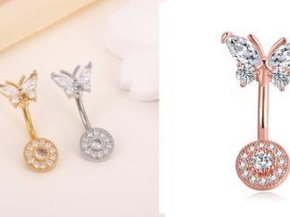 Piercing para Ombligo Mariposa+Strass Redondo (+)