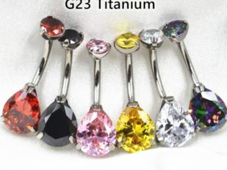 Piercing para Ombligo Titanio con Strass Gota
