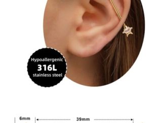 Piercing para Oreja de Acero Médico 11# Largo con 2 Estrellitas