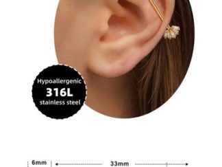 Piercing para Oreja de Acero Médico 12# Largo con Puntas Abanico con Strass