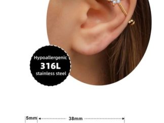 Piercing para Oreja de Acero Médico 15# Largo Nieve