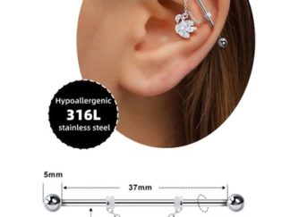 Piercing para Oreja de Acero Médico 8# Largo con Dije Cisne