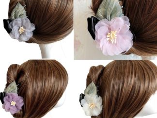 Pinza Tiburón con Flor y Hoja de Organza