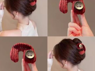 Pinza forma C de Lana con Botón