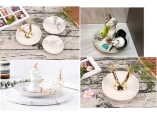 Platito Decorativo Alce y Unicornio