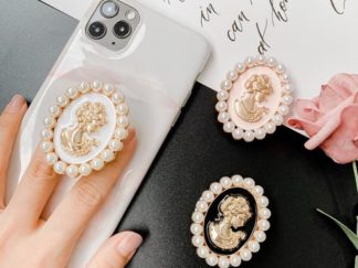 Pop Socket Ovalado con Perlitas y Mujer