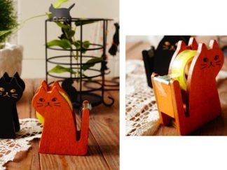 Porta Cinta Gato de Madera