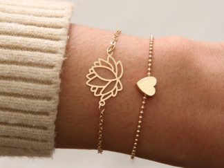 Pulsera Loto y Corazón 2pcs