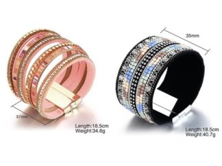 Pulsera de Acero con Strass y Canutillos