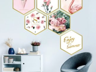 Set de Adhesivos Decorativos para Pared Hexágono 6pcs