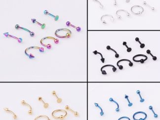 Set de Piercing de Acero Médico 8pcs (+)