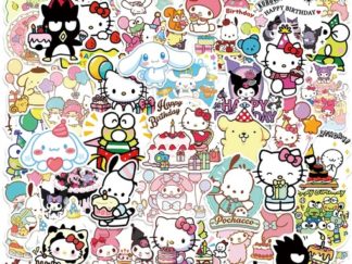 Stickers de Vinilo SANRIO Happy Birthday 50pcs