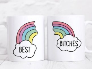 Taza Best Bitches Arco Iris