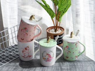 Taza Unicornio con Tapa y Cucharita
