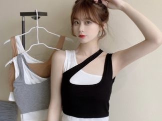 Topcito Camisilla Asimétrica de 2 Capas Falsas (+)