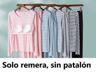 Topcito en Remera A Rayas con Mangas Largas (+)