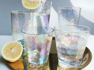 Vaso de Vidrio colores Arco Iris