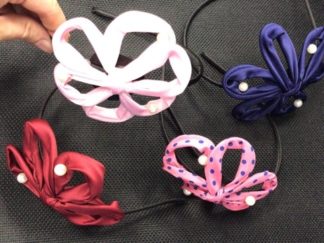 Vincha Flor de Tela con Perlitas