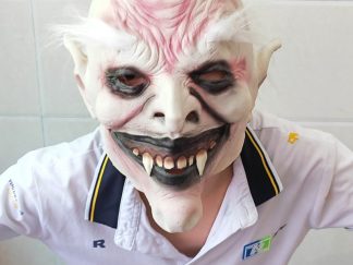 Accesorio para Disfraz: Mascara Látex Diablo Cara Blanca