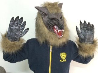 Accesorio para Disfraz: Mascara Látex Lobo con Guantes