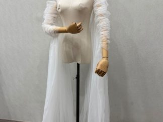 Chal Largo hasta Piso con Mangas de Organza (+)